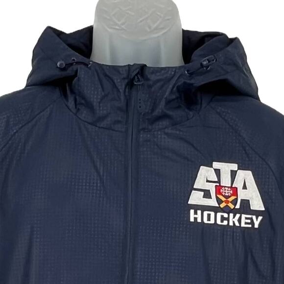 Sport-Tek Embossed Hooded Wind Jacket Shirt Hoodie STA Hockey Irwin 92 Size M - Picture 2 of 10